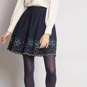 ModCloth Embroidered Skirt
